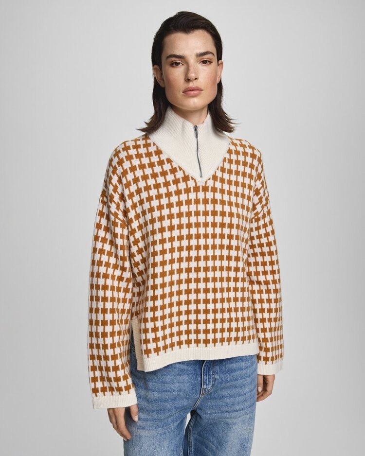 MSCH MSCHAmaria Zip Pullover Egret Cathay spice