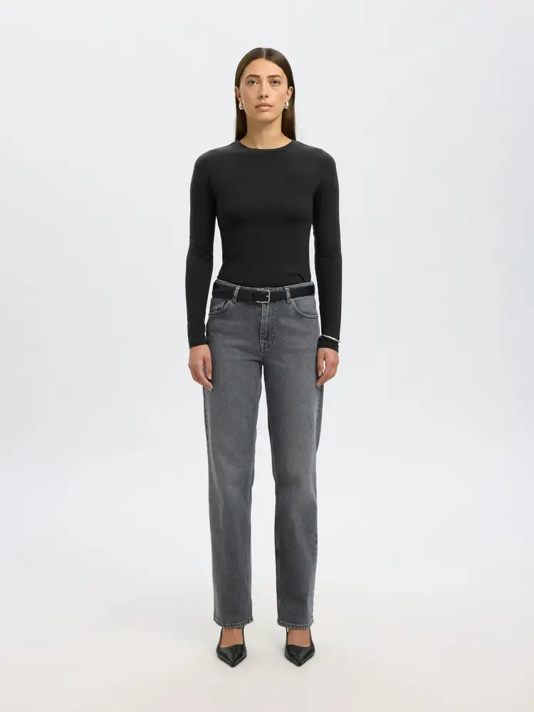 Selected Femme SLFMANJA LS O-NECK Black