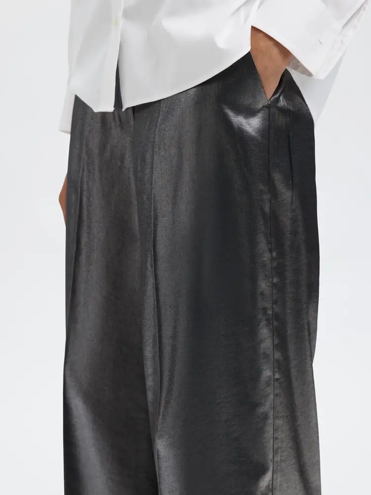 Selected Femme SLFMARGOT MW WIDE PANT Black