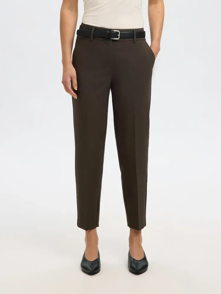 Selected Femme SLFRITA-RIA MW CROPPED PANT Delicioso Melange