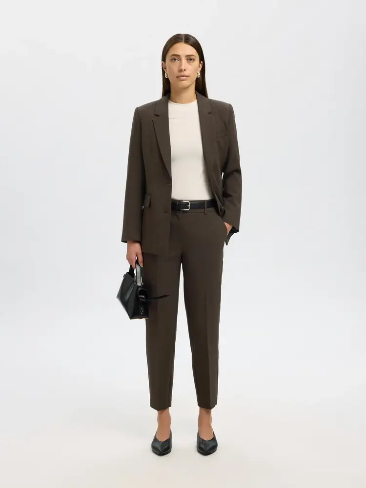 Selected Femme SLFRITA-RIA MW CROPPED PANT Delicioso Melange