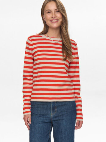 Nümph NUSTRIPY PULLOVER Fiery Red