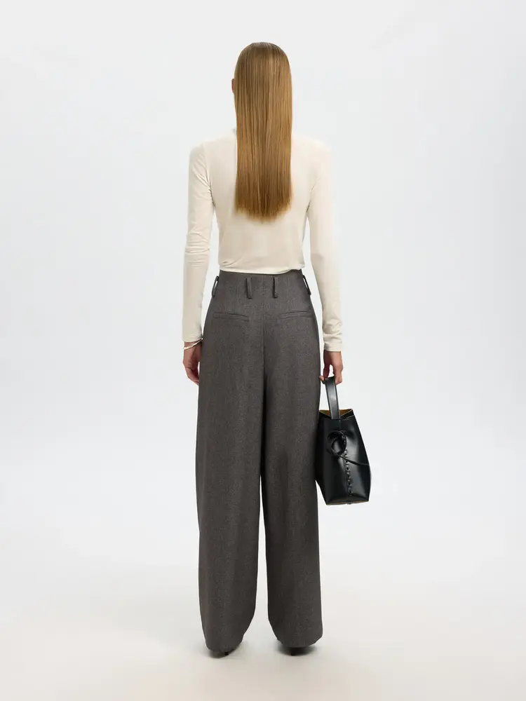 SLFWIDE CAMILLA HW PANT Black Structure