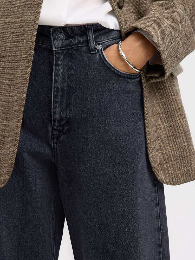 Selected Femme SLFLOOSE BARREL ANE-KORI MW JEANS Medium Grey Denim