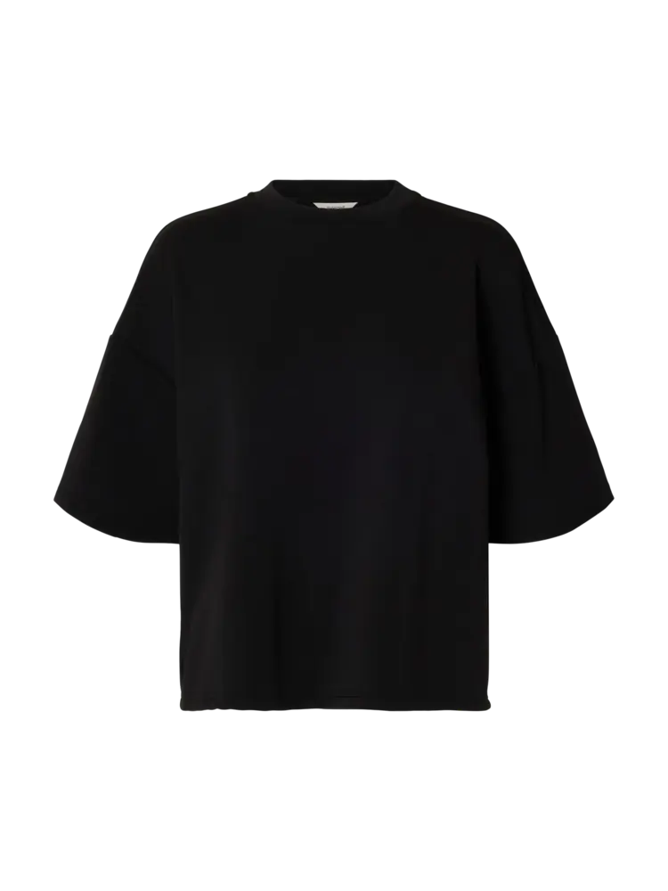 Selected Femme SLFOVERSIZED TENNY TEE Black
