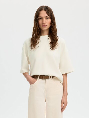 Selected Femme SLFOVERSIZED TENNY TEE Snow White