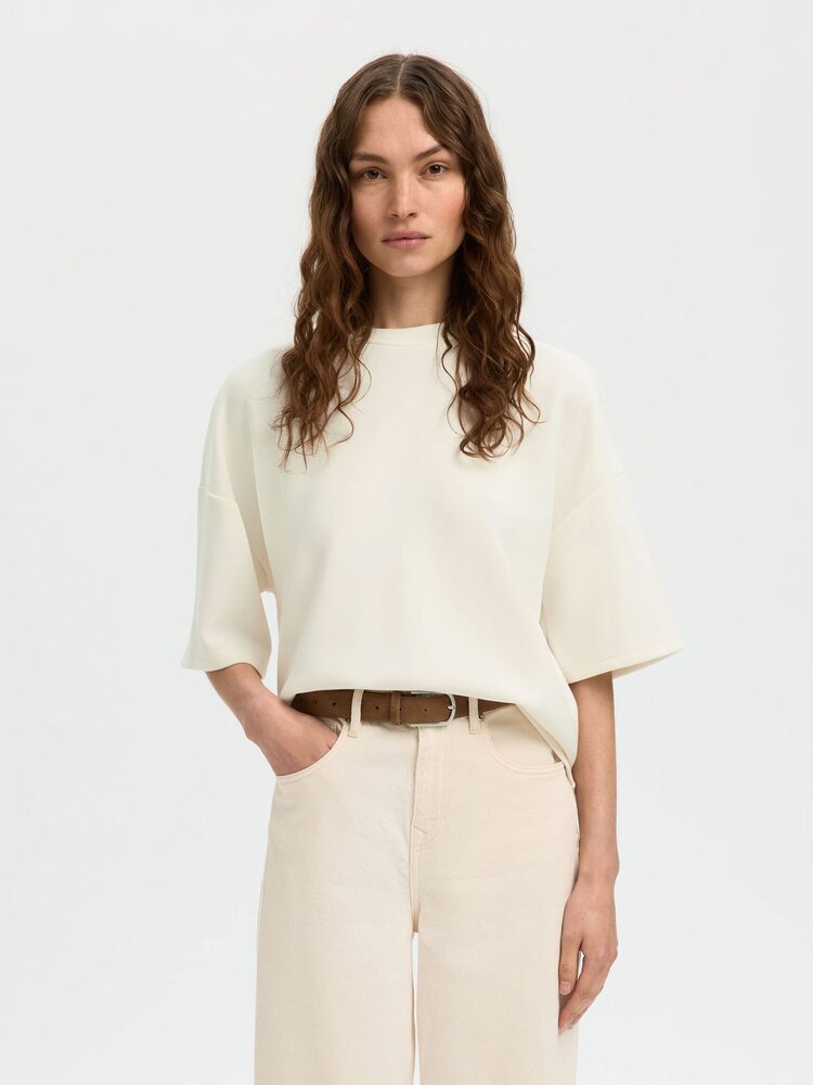 Selected Femme SLFOVERSIZED TENNY TEE Snow White