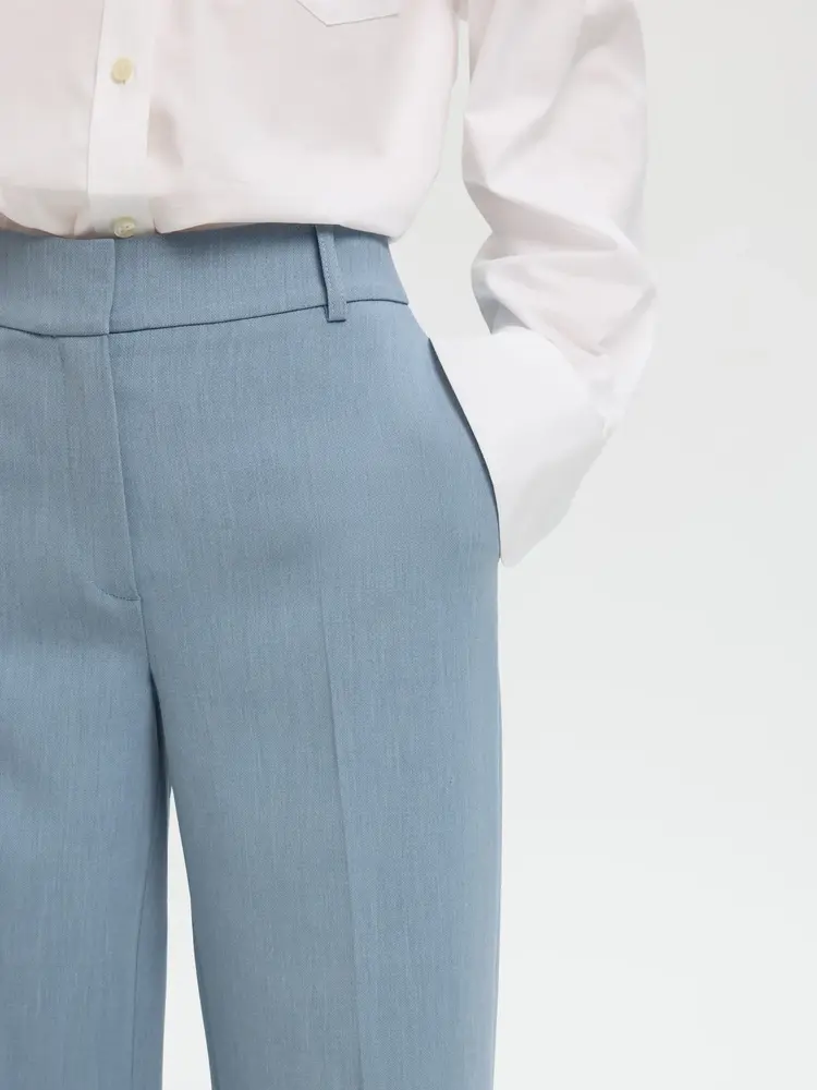 Selected SLWRITA MW WIDE PANT Dusty Blue