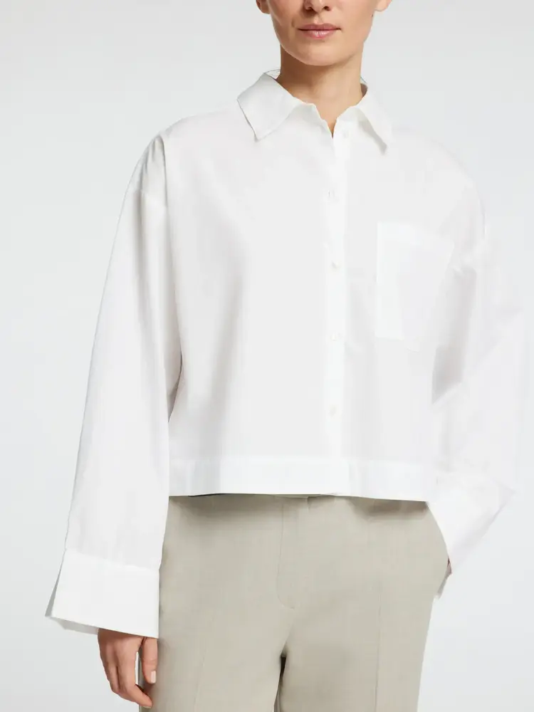 Selected Femme SLFASTHA LS CROPPED BOXY SHIRT Bright White