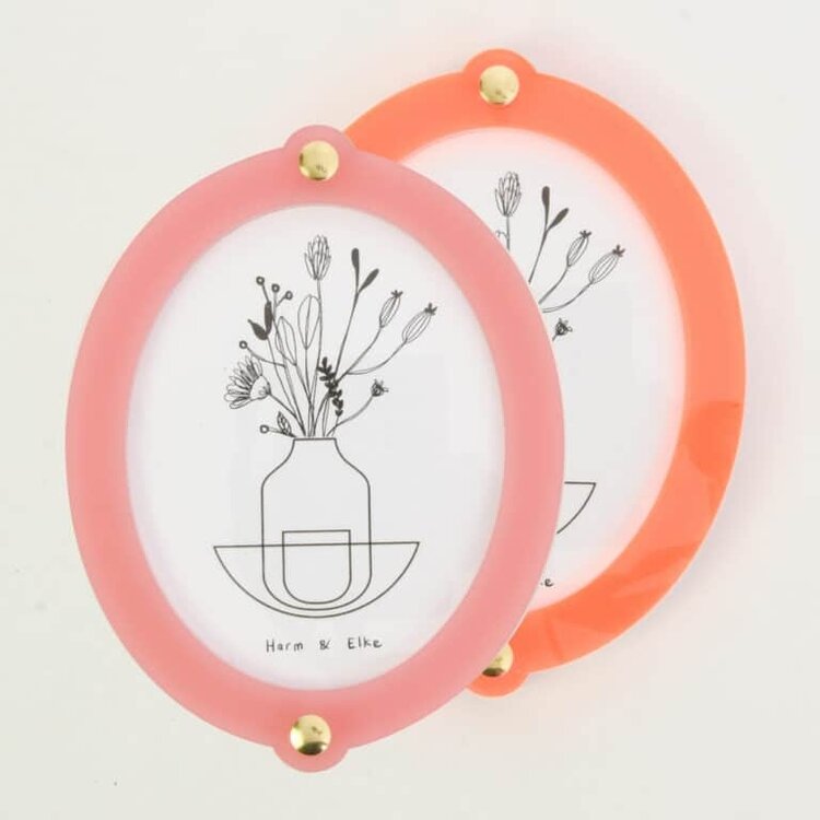 Studio Harm&Elke Frame Wall Oval L Pink / Neon Orange