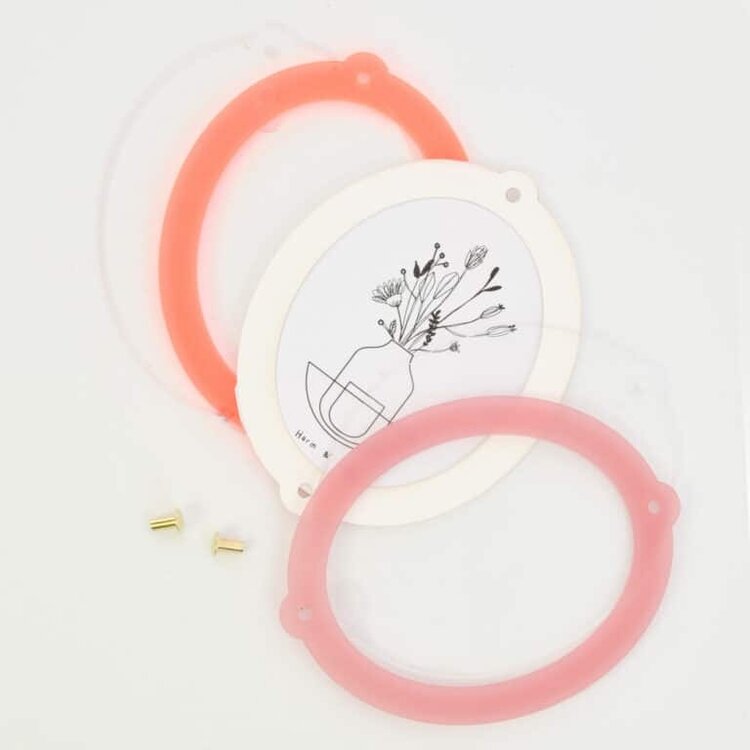 Studio Harm&Elke Frame Wall Oval L Pink / Neon Orange