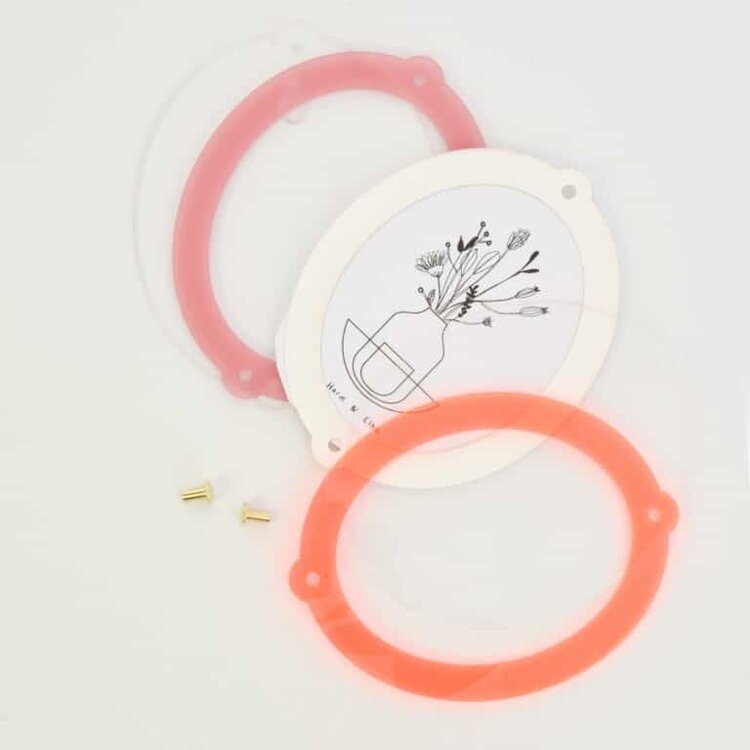Studio Harm&Elke Frame Wall Oval L Pink / Neon Orange