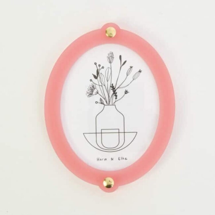 Studio Harm&Elke Frame Wall Oval L Pink / Neon Orange