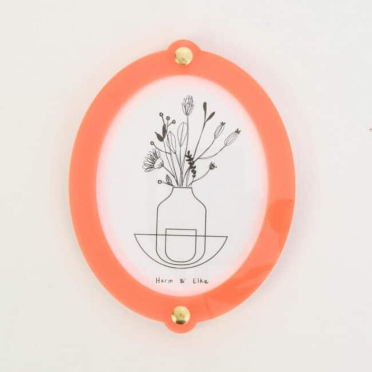 Studio Harm&Elke Frame Wall Oval L Pink / Neon Orange