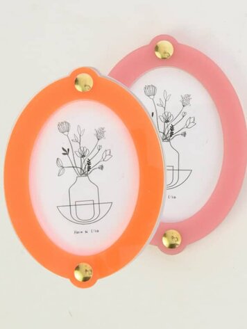 Studio Harm&Elke Frame Wall Oval S Pink / Neon Orange