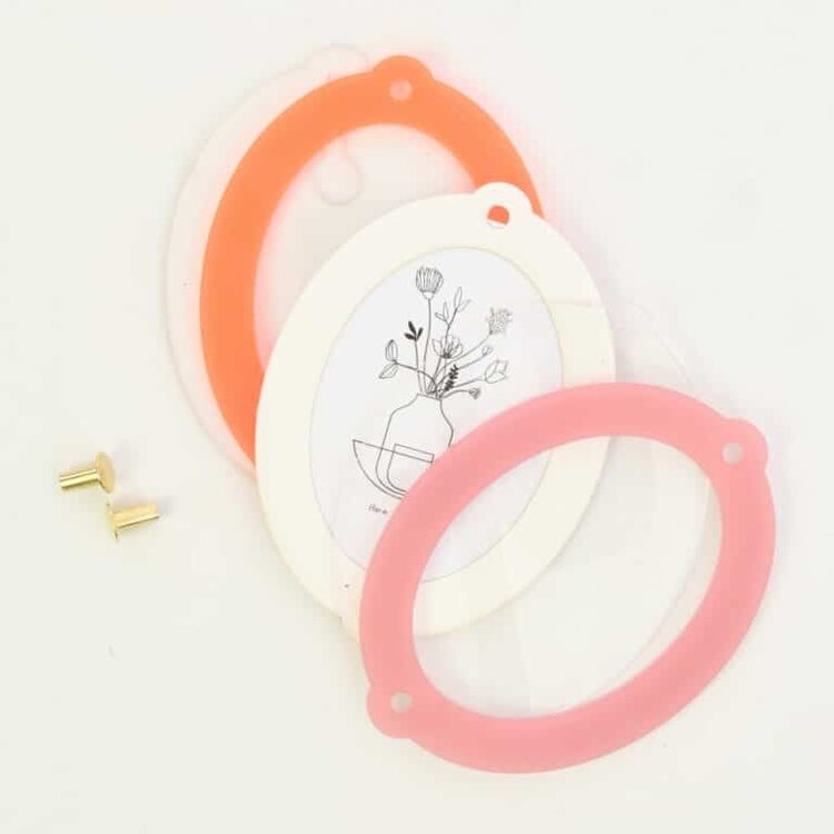 Studio Harm&Elke Frame Wall Oval S Pink / Neon Orange