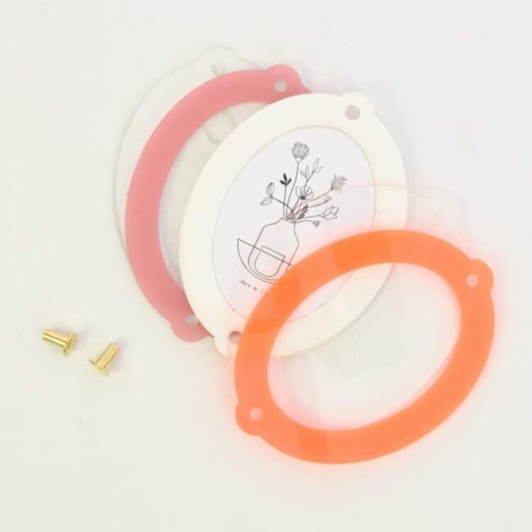 Studio Harm&Elke Frame Wall Oval S Pink / Neon Orange