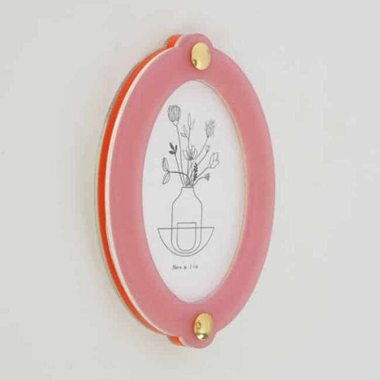 Studio Harm&Elke Frame Wall Oval S Pink / Neon Orange