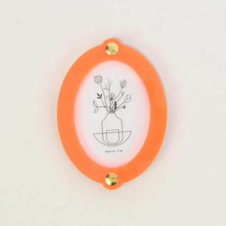 Studio Harm&Elke Frame Wall Oval S Pink / Neon Orange