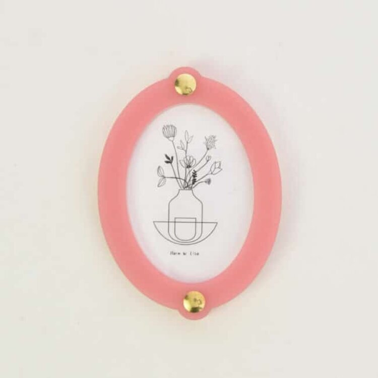 Studio Harm&Elke Frame Wall Oval S Pink / Neon Orange