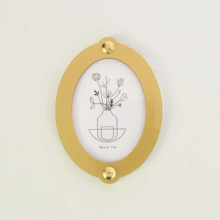 Studio Harm&Elke Frame Wall Oval S Yellow / Gold