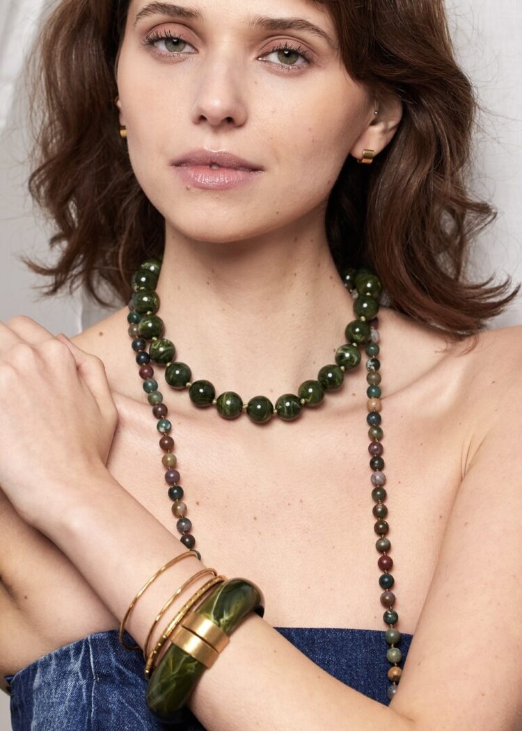 Ellen Beekmans Bangle met patroon 2-delig goudkleurig