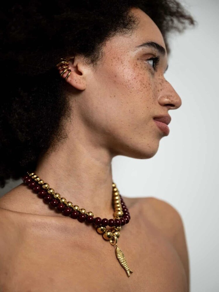 Ellen Beekmans Ketting gemstone Bordeaux