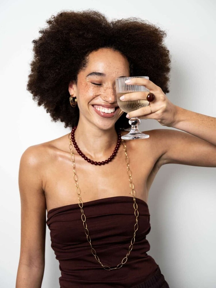 Ellen Beekmans Ketting gemstone Bordeaux