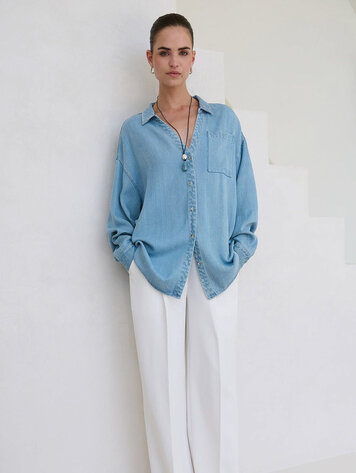 Another-Label ALBoisy shirt l/s Light Blue