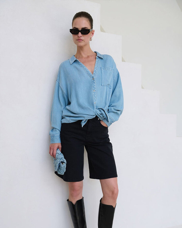 Another-Label ALBoisy shirt l/s Light Blue