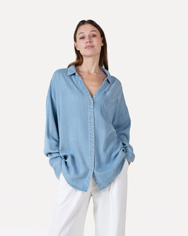 Another-Label ALBoisy shirt l/s Light Blue