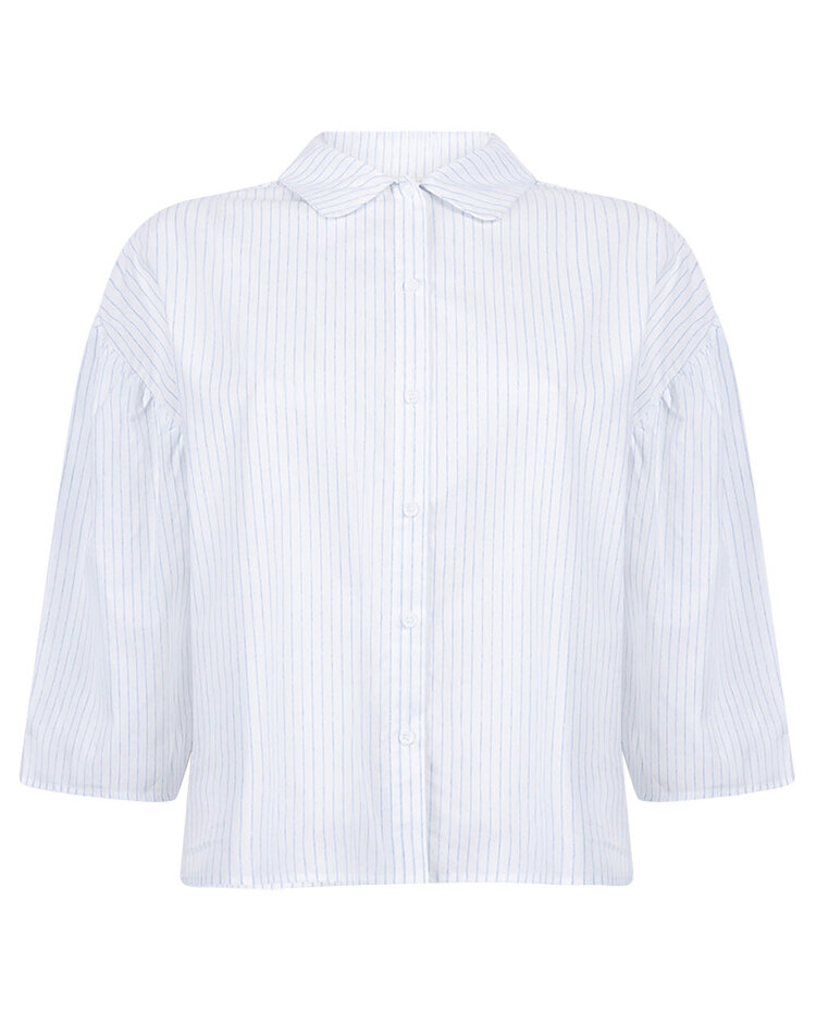 Another-Label ALChianna shirt s/s Blue White Stripe