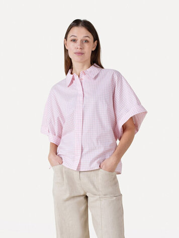 Another-Label ALLuca check shirt s/s Primrose check