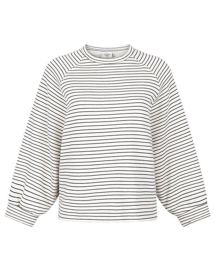 Another-Label ALFlori stripe sweat l/s Navy White Stripe