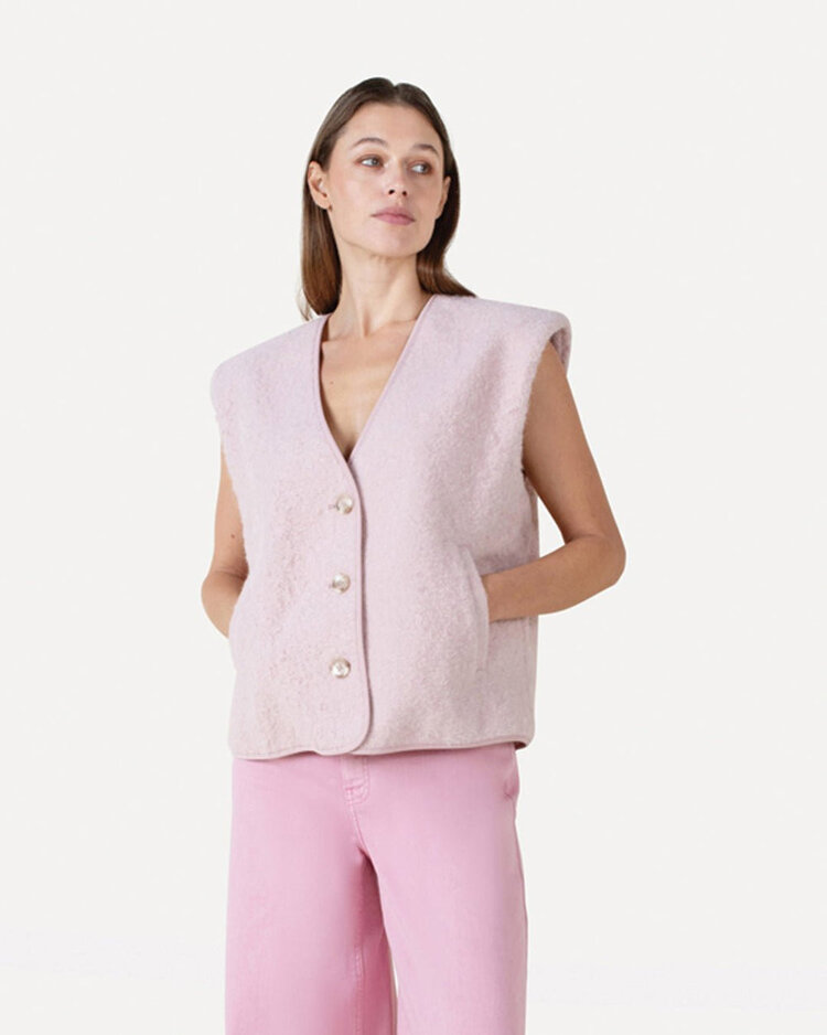 Another-Label ALBeline boucle vest Primrose
