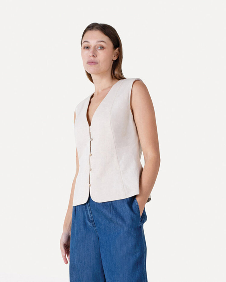 Another-Label Renee shirt s/l Sandshell