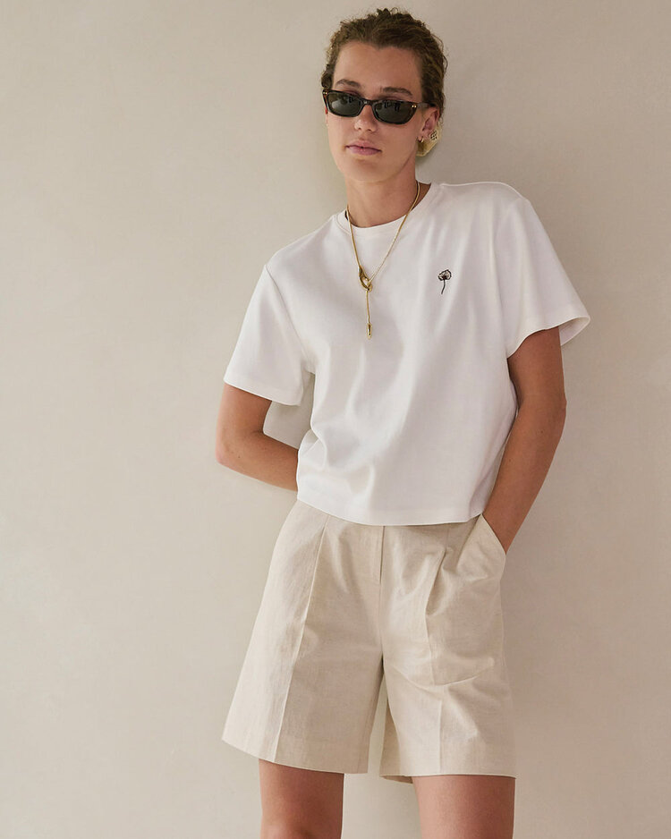 Another-Label Gina flower t-shirt s/s Off-White