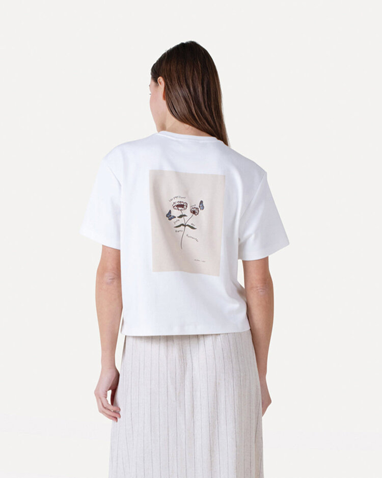 Another-Label Gina flower t-shirt s/s Off-White