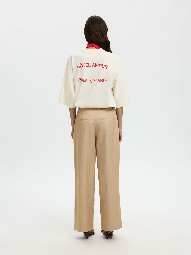 Selected SLFEXTRA WIDE HW AMOUR PANT Weathered Teak