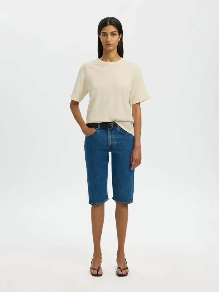 Selected SLWADA SS LINEN BLEND TEE Nature