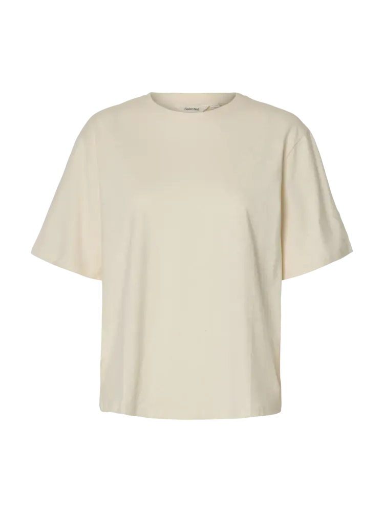 Selected SLWADA SS LINEN BLEND TEE Nature