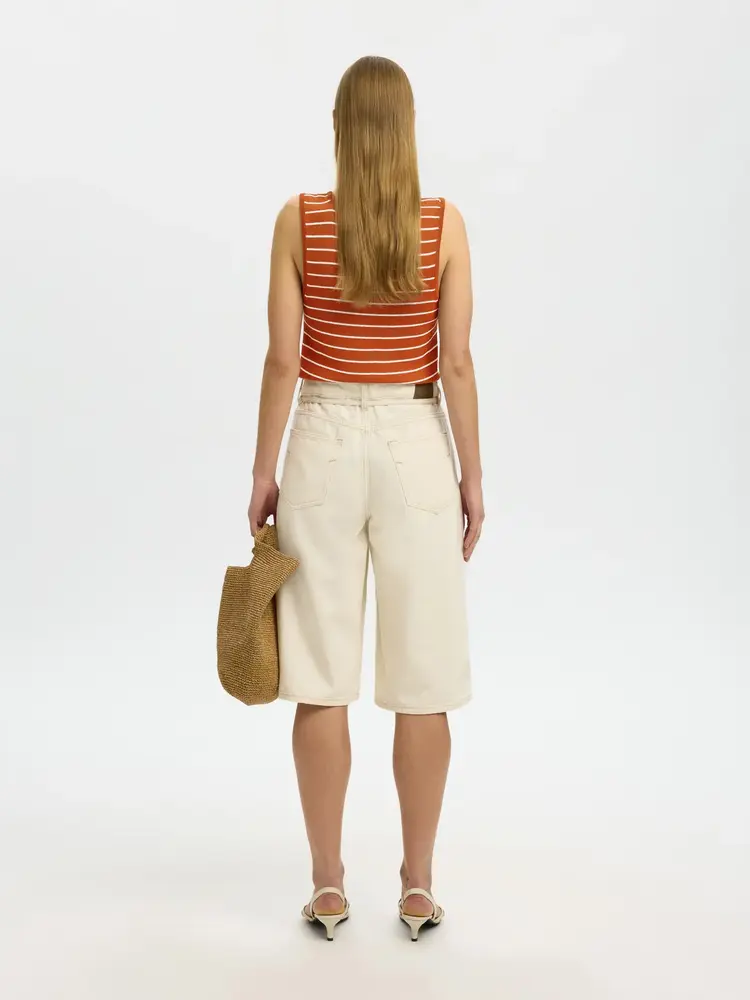 Selected SLWMOON SUS SL KNIT TOP NOOS Potters Clay Birch