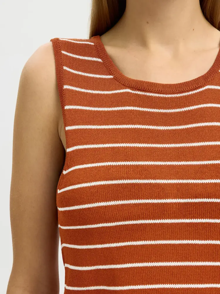 Selected SLWMOON SUS SL KNIT TOP NOOS Potters Clay Birch