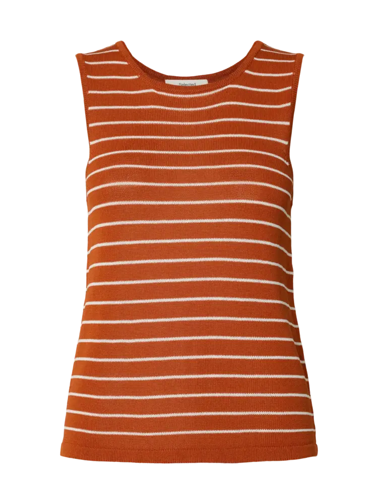 Selected SLWMOON SUS SL KNIT TOP NOOS Potters Clay Birch