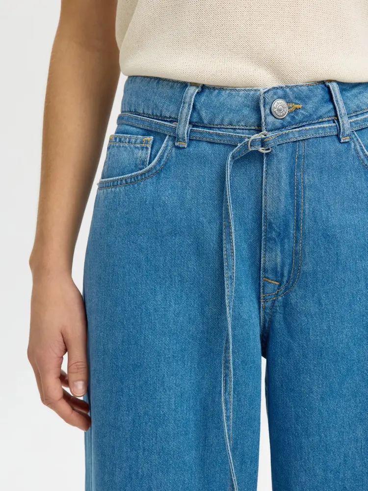 Selected SLFTENNA MW BERMUDA DENIM SHORTS Medium Blue Denim