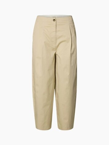 Selected SLFBARREL CARMEN HW CROPPED PANT White Pepper
