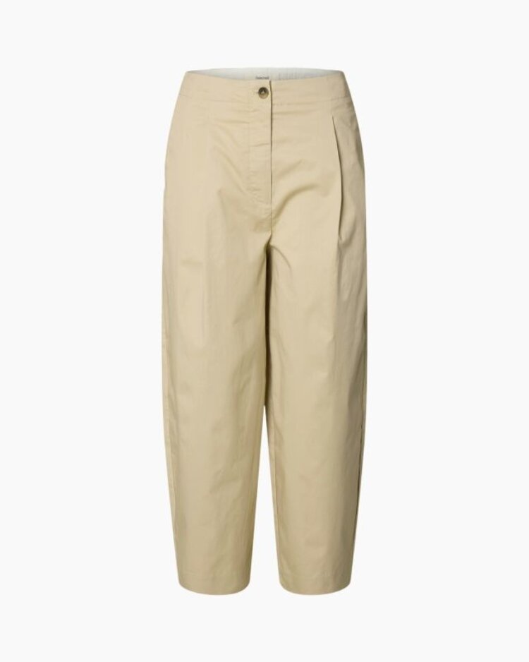 Selected SLFBARREL CARMEN HW CROPPED PANT White Pepper