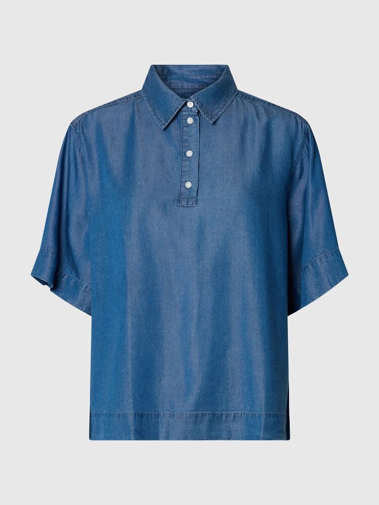 Selected SLFJANNA 2/4 POLO SHIRT Medium Blue Denim