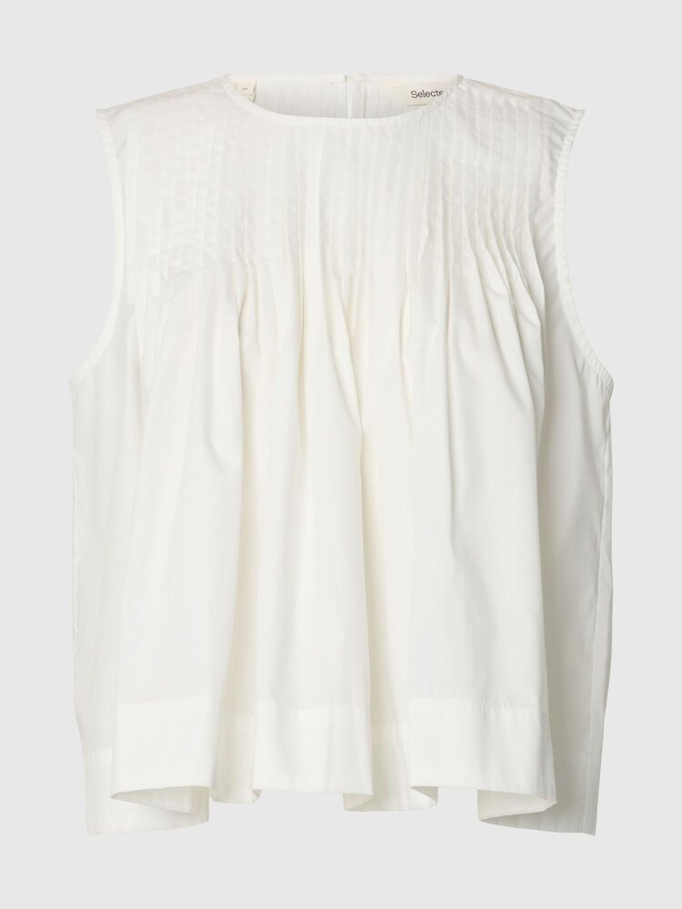 Selected SLFSOPHIA SL PLEATED TOP Snow White