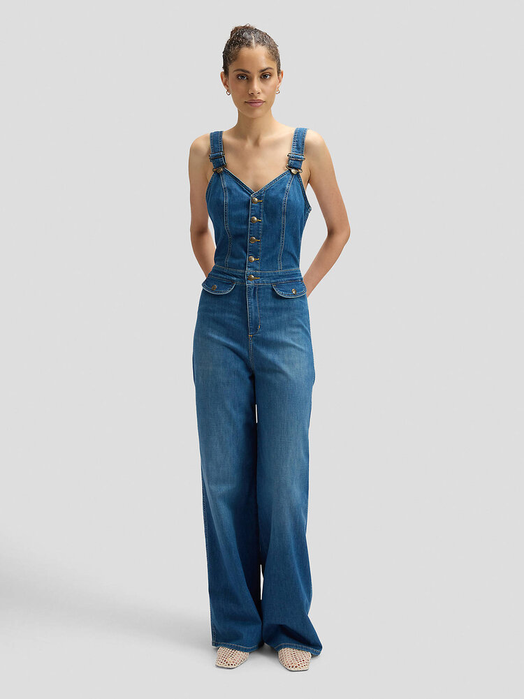 Lee CUT OUT JUMPSUIT BLUE ARROW